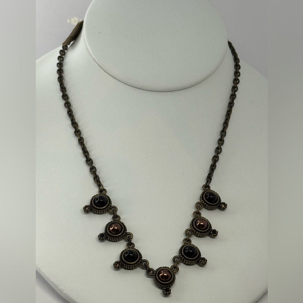 Myka Black and brass Necklace